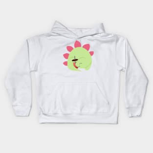 Stegosaurus dino Strawberry Red Boba Pearls Bubble Tea Kids Hoodie